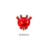 Patladı Gitti Kırmızı Yengeç Folyo Balon 56 × 48,5 cm – Deniz Altı ve Okyanus Temalı Parti Süsü
