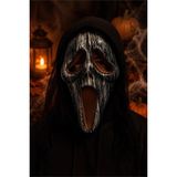 Patladı Gitti Korku Çığlık Maskesi – Siyah Beyaz Halloween Cadılar Bayramı Kostüm Maskesi