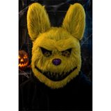 Patladı Gitti Korkunç Sarı Tavşan Maskesi – Peluş Görünümlü Halloween Cadılar Bayramı Kostüm Maskesi