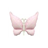 Patladı Gitti Mat Pastel Pembe Kelebek Folyo Balon Büyük Boy