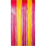 Patladı Gitti Metalize Arka Fon Kapı Perdesi Sarı Kırmızı 100X200 cm - Sarı - Kırmızı