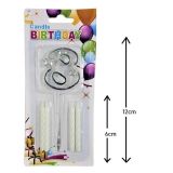 Patladı Gitti Mika Şeffaf 8 Rakam Gümüş Mum Set