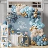 Patladı Gitti Okyanus Temalı Baby Shower Set 119 Parça; Baby Kutu ve Lateks Balon Set