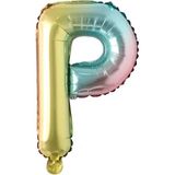 Patladı Gitti P Harf Gökkuşağı Folyo BALON16 Inç 36 cm - Çok Renkli