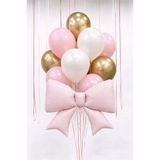 Patladı Gitti Pembe Fiyonk Folyo Balon Seti – Gold & Pembe Lateks Balonlu
