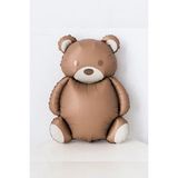 Patladı Gitti Retro Büyük Kahverengi Ayı Folyo Balon Teddy Bear 89 x 72 cm