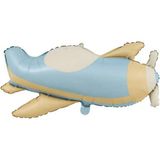 Patladı Gitti Retro Uçak Folyo Balon 78 x 42 cm - Mavi
