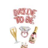 Patladı Gitti Rose Gold Bride To Be Bekarlığa Veda Partisi 4 Lü Folyo Balon Set