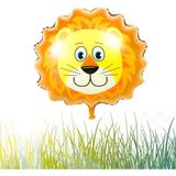Patladı Gitti Safari Kafa Aslan Folyo Balon 55 cm - 22 Inç - Açık Sarı