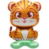 Patladı Gitti Safari Kaplan Figür Ayaklı Folyo Balon 48*50 cm - Renkli