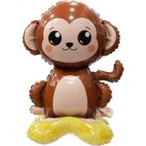 Patladı Gitti Safari Maymun Figür Ayaklı Folyo Balon 48*50 cm - Renkli