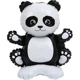 Patladı Gitti Safari Panda Figür Ayaklı Folyo Balon 48*50 cm - Renkli