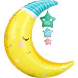 Patladı Gitti Uyuyan Ay Folyo Balon 77 cm - Sarı