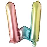 Patladı Gitti W Harf Gökkuşağı Folyo BALON16 Inç 36 cm - Çok Renkli
