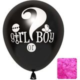 patladıgitti.com Girl or Boy Siyah Cinsiyet Belirleme Balonu Kız Bebek 18 Inc