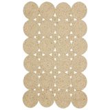 PATNA PTN 01 NATURAL Jüt Hasır Görünümlü Hav Toz Vermez Örgü Halı, 90 x 90