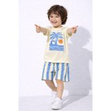 Patriko ERKEK ÇOCUK YENİ SEZON PALMİYE DESENLİ ÇİZGİLİ ŞORT&TSHIRT ALT ÜST TAKIM