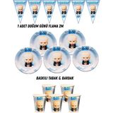 Patron Bebek The Boss Baby 24 Kişilik Tabak , Bardak , Flama Bayrak Doğum Günü Set