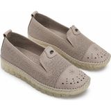 Patron Shoes Hakiki Deri Ortopedik Taban Günlük Kadın Ayakkabı Rahat Kaymaz Tabanlı Casual Ayakkabı - Bej