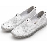 Patron Shoes Hakiki Deri Ortopedik Taban Günlük Kadın Ayakkabı Rahat Kaymaz Tabanlı Casual Ayakkabı - Beyaz