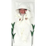 PATSAN Kapüşonlu Fermuarlı Peluş Bebek Tulumu Teddy Ayıcık
