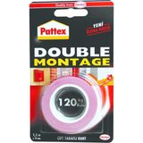 Pattex Double Montaj Bandı 120 kg 19 mm x 1.5 M (3'li Paket)