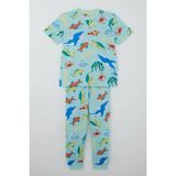 Paty Kids Paty Kıds Erkek Çocuk Pijama Takımı Kısa Kollu Okyanus Baskılı Deniz Canlıları Desenli 8-12 Yaş, Açık Mavi - 9 Yaş