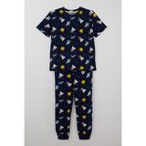 Paty Kids Paty Kıds Erkek Çocuk Pijama Takımı Kısa Kollu Uzay Temalı Astronot Desenli 8-12 Yaş, Lacivert - 9 Yaş