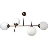 Patya Bronz 4'lü Beyaz Camlı Avize | Kaliteli Modern Metal Avize