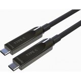Paugge Aoc Fiber USB C Kablo - Görüntü Aktarım Kablosu - 4K 60Hz, 2K144Hz, 1080P 240Hz (Veri Aktarımı ve Şarj Yapmaz) - 30 m