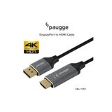 Paugge Displayport to HDMI Aktif Kablo - 4K 60Hz, HDR, 1.8 Metre