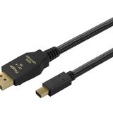 Paugge - DP 1.4 VESA Sertifikalı Thunderbolt2 Destekli Mini Displayport Kablo - 1.5m (ENTMDP1415)
