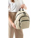 Paul Brand Kadın 3 Bölmeli Haif & Geniş Hacimli Suya Dayanıklı Klinkır Kumaş Günlük Sırt Çantası MAT1109 - Standart - Krem