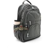 Paul Brand Unisex Suya Dayanıklı Renkli Krinkıl Kumaş Çok Gözlü Orta Boy Laptop Okul ve Sırt Çantası PS3013 - Tek Ebat - Antrasit