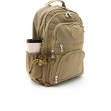 Paul Brand Unisex Suya Dayanıklı Renkli Krinkıl Kumaş Çok Gözlü Orta Boy Laptop Okul ve Sırt Çantası PS3013 - Tek Ebat - Vizon