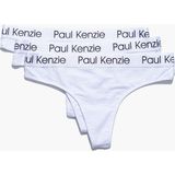 Paul Kenzie 3'lü Kadın String Külot - Whitey - Beyaz