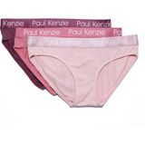 Paul Kenzie Kadın Slip Külot 3'lü Çok Renkli Yumuşak Dokulu Nefes Alabilir Kumaş - XS