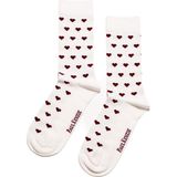 Paul Kenzie Valentine Collection - Soket Çorap - Burgundy Hearts - 41 - 45 - Beyaz