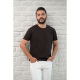 Paul Martin Slimfit Fit Bisiklet Yaka Rayon Kumaş Full Likralı T-Shirt - Kahverengi - XL