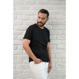 Paul Martin Slimfit Fit Bisiklet Yaka Rayon Kumaş Full Likralı T-Shirt - Siyah - 2XL