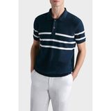 Paul & Shark Çizgili % 100 Pamuk Regular Fit Düğmeli Polo Yaka T Shirt Erkek Polo Yaka T Shirt 24411625 201 - Lacivert