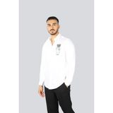 Paul & Shark Erkek %100 Pamuklu Regular Fit Göğüste Logo Desenli Uzun Kollu Beyaz Gömlek 25413532-010 - 39