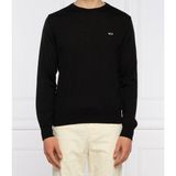 Paul & Shark Erkek %100 Yün Marka Logolu Uzun Kollu Bisiklet Yaka Siyah Kazak C0P1094-011 - 2XL