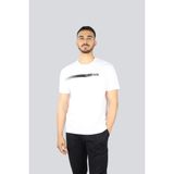 Paul & Shark Erkek Bisiklet Yaka Paul Shark Gölgeli Yazı Desenli Kısa Kollu Beyaz T-Shirt 25411039-010 - 2XL