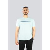 Paul & Shark Erkek Bisiklet Yaka Paul Shark Gölgeli Yazı Desenli Kısa Kollu Su Yeşili T-Shirt 25411039-072 - XL