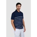 Paul & Shark Erkek Çizgi Desenli Kısa Kollu Regular Fit Pamuklu Lacivert Polo Yaka T-Shirt 25411223-219 - XL