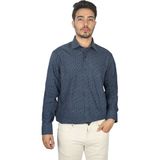 Paul & Shark Erkek Desenli Uzun Kollu Gömlek Yakalı Günlük Lacivert Gömlek 14313114CF-G09 - 40