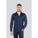 Paul & Shark Erkek Dokuma Kumaş Slim Fit Uzun Kollu Lacivert Gömlek 25413156CF-013 - 42