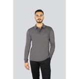 Paul & Shark Erkek Düğme Kapama Uzun Kol Polo Yaka Reqgular Fit Gri Polo Yaka T-Shirt 15311727-94D