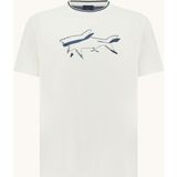 Paul & Shark Erkek Kısa Kol Pamuklu Bisiklet Yaka Balık Desenli Beyaz T-Shirt 26411059-108 - 2XL